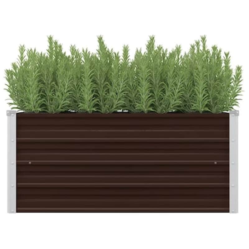 VIDAXL Vidaxl Ζαρντινιέρα Υπερυψωμένη Καφέ 100x40x45 Εκ. Γαλβανισμ. Χάλυβας