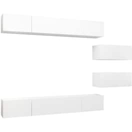 Έπιπλα Τηλεόρασης VidaXL Μοριοσανίδα 6 Τμχ 100x30x30cm - Λευκό