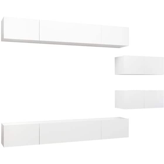 Έπιπλα Τηλεόρασης VidaXL Μοριοσανίδα 6 Τμχ 100x30x30cm - Λευκό image 0