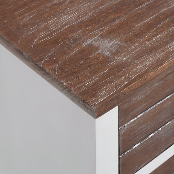 Κομοδίνο Vidaxl  Από Ξύλο Παυλώνιας 2τμχ 38x28x45 cm - Καφέ Λευκό image 5