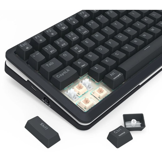 Redragon Flekact K708RGB Gaming Μηχανικό Ασύρματο 2.4 GHz/Bluetooth Πληκτρολόγιο RGB Μαύρο (US) image 6