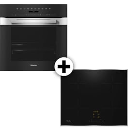 MIELE H7260B & KM7361FRD 76 Lt Μαύρο Eντοιχιζόμενο Σετ Φούρνος και Εστία
