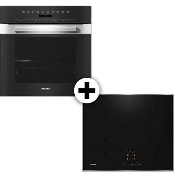 MIELE H7260B & KM7361FRD 76 Lt Μαύρο Eντοιχιζόμενο Σετ Φούρνος και Εστία image 0