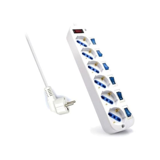 Πολύπριζο Ασφαλείας Ewent Ew3932 6 Θέσεων 5m - Λευκό image 0