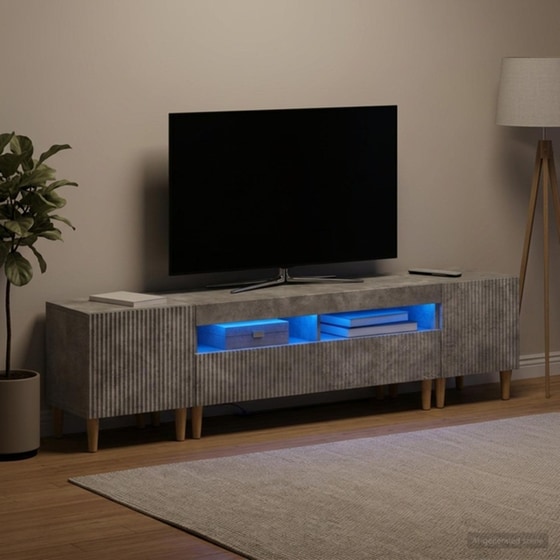 Έπιπλο Τηλεόρασης VidaXL ARNHEM με LED 3 τμχ 198 x 35 x 43 cm - Γκρι image 2