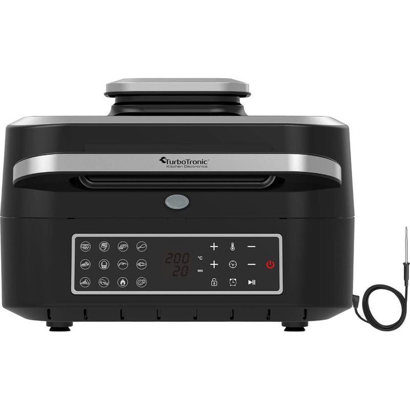 TURBOTRONIC TT-AG700 με Καπάκι 1800 W 6.5 L Μαύρο/Ασημί Φριτέζα Αέρος - Grill