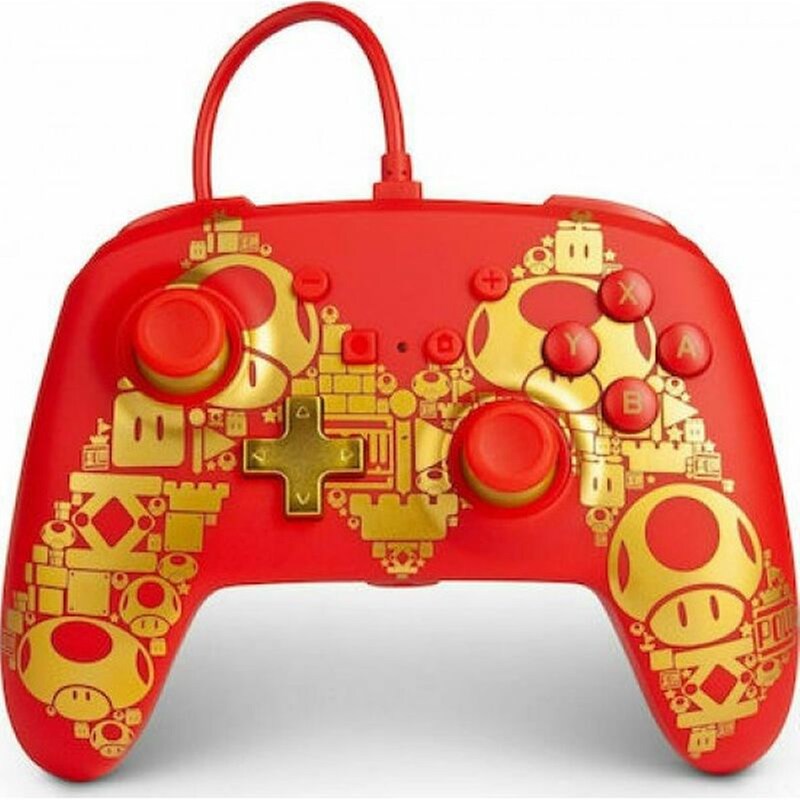 POWERA PowerΑ Enhanced Wired Ενσύρματο Gamepad για Switch Golden Mario - Κόκκινο