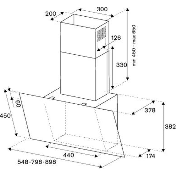 BERTAZZONI KV90MOD1NA 90 cm Μαύρο Απορροφητήρας Καμινάδα-Τζάκι image 1