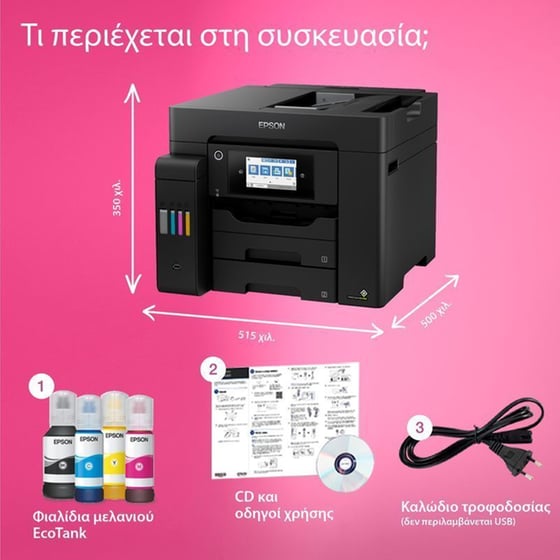 Epson EcoTank L6550 Εγχρωμο Πολυμηχάνημα Inkjet A4 με WiFi, Ethernet, ADF, Duplex Print, Duplex Scan, FAX (C11CJ30402) image 3