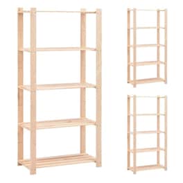 Vidaxl Ραφιέρες 5 Επιπέδων 3 Τεμ 250 Κ 80x38x170 Εκ Μασίφ Ξύλο Πεύκου