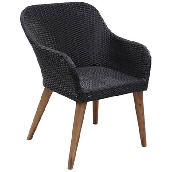 Vidaxl Σετ Τραπεζαρίας Κήπου 9 Τεμ. Μαύρο Από Συνθετικό Ρατάν image 4