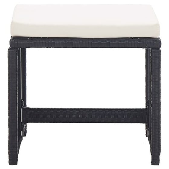 Vidaxl Σκαμπό Κήπου 2 Τεμ. Μαύρα Από Συνθετικό Ρατάν Με Μαξιλάρια image 3