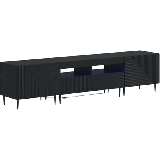 Έπιπλο Τηλεόρασης VidaXL με LED 3 τμχ 178 x 35 x 43 cm - Μαύρο image 0