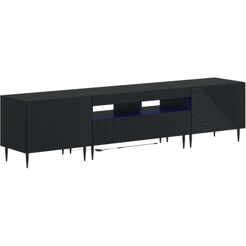Έπιπλο Τηλεόρασης VidaXL με LED 3 τμχ 178 x 35 x 43 cm - Μαύρο