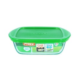 Δοχείο Αποθήκευσης Φαγητού Pyrex Γυάλινο 1 Lt - Διάφανο/Πράσινο