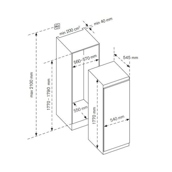 BERTAZZONI LRD603UBNPVC/20 294 Lt Πλήρως Εντοιχιζόμενο Μονόπορτο Ψυγείο image 4