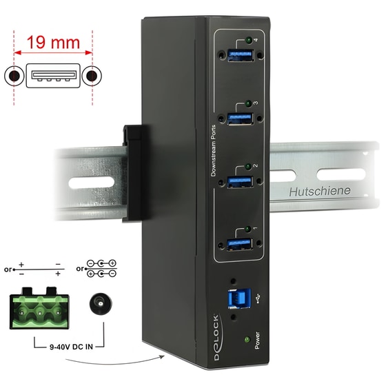 DeLock 63309 USB Hub 4-Port USB 3.0 συμβατό με USB-A image 5