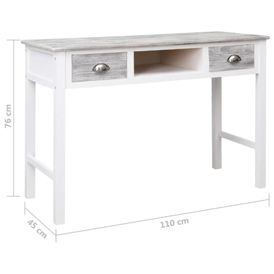 Γραφείο Μελέτης VidaXL από Ξύλο 110x45cm - Λευκό/Γκρι image 6