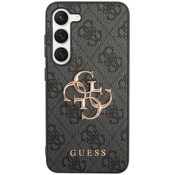 Θήκη Samsung Galaxy S23 S911 - Guess 4g Metal Logo Collection Perforated PU Leather Case - Γκρι image 0