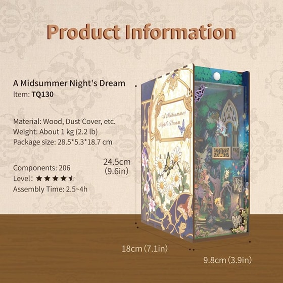 DIY 3D Puzzle Book Nook Kit Βιβλιοστάτης - A Midsummer Night's Dream image 4