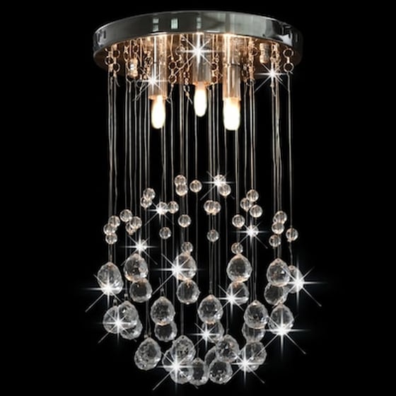 Vidaxl Φωτιστικό Οροφής Ασημί Με Κρυσταλλινές Σφαιρικές Χάντρες 3 X G9 image 2