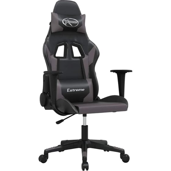 Καρέκλα Gaming VIDAXL 3143691 με Ρυθμιζόμενα Μπράτσα από Τεχνητό Δέρμα - Μαύρη image 0