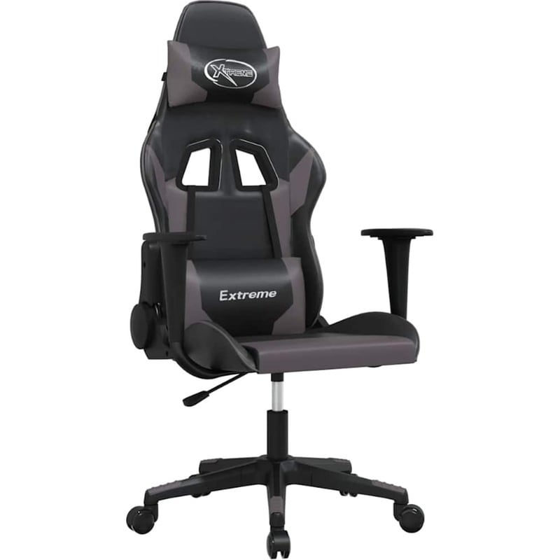 Καρέκλα Gaming VIDAXL 3143691 με Ρυθμιζόμενα Μπράτσα από Τεχνητό Δέρμα - Μαύρη