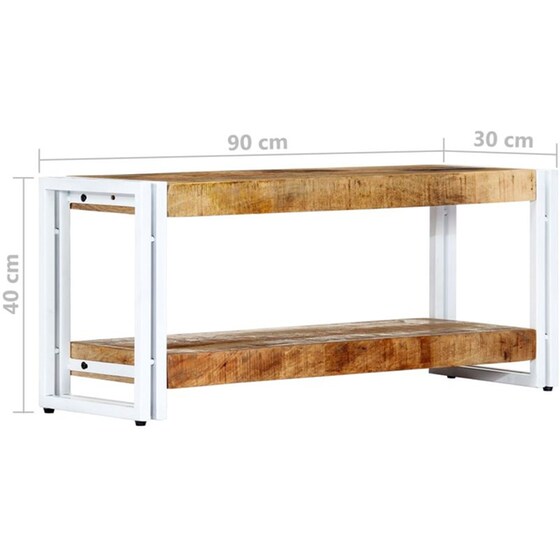 Έπιπλο Τηλεόρασης VidaXL από Ξύλο 90x30x40cm - Καφέ/Λευκό image 11