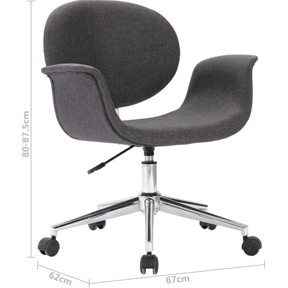 Καρέκλα Γραφείου VidaXL Υφασμάτινη - Σκούρο Γκρι image 7