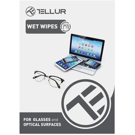 Μαντηλάκια Καθαρισμού Tellur Wet Wipes TLL491291 για Γυαλιά και Οθόνες image 0