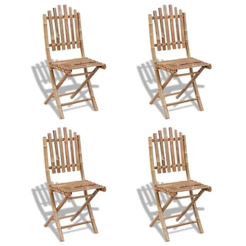 Καρέκλες Vidaxl Πτυσσόμενες από Μπαμπού 4 Τεμ. 50x42x92cm - Καφέ