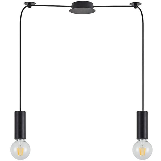 Φωτιστικό Οροφής Δίφωτο Homelighting Adept Tube 77-8479 Μεταλλικό - Μαύρο image 0