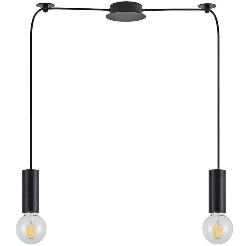 Φωτιστικό Οροφής Δίφωτο Homelighting Adept Tube 77-8479 Μεταλλικό - Μαύρο