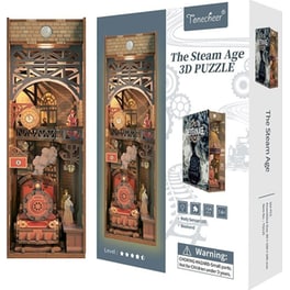DIY 3D Puzzle Book Nook Kit Βιβλιοστάτης - The Steam Age