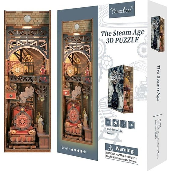 DIY 3D Puzzle Book Nook Kit Βιβλιοστάτης - The Steam Age image 0