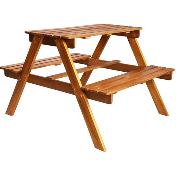 Τραπέζι Πικ-νικ με Ομπρέλα Παιδικό VidaXL από Ξύλο 79x90x60 cm - Καφέ image 3