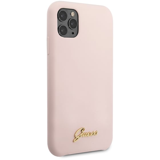 Guess “vintage Script Gold Logo Collection” Σκληρή Θήκη Προστασίας Από Σιλικόνη – Apple Iphone 11 Pro Max (ροζ) image 6