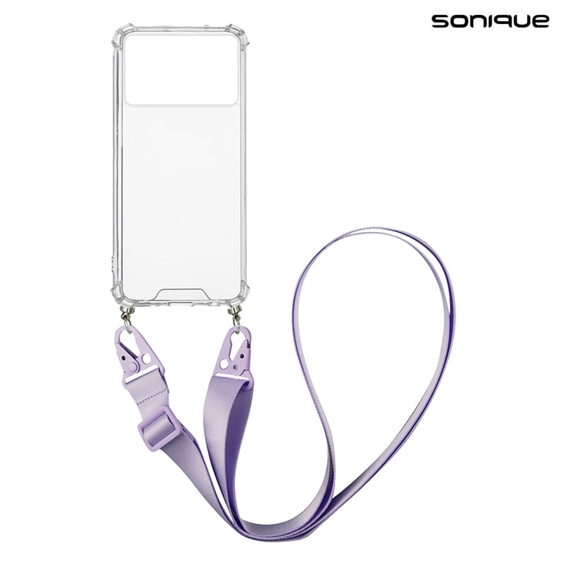 SONIQUE Θήκη Xiaomi Poco X6 Pro 5G - Sonique Armor Σιλικόνης Με Strap Λιλά - Clear