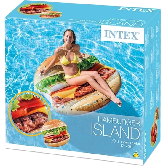 Φουσκωτό Στρώμα Θαλάσσης Intex Hamburger 58780 145x142cm - Πολύχρωμο image 3