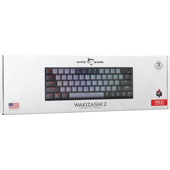 White Shark Wakizashi -2 Ενσύρματο Gaming Πληκτρολόγιο με Red διακόπτες - Γκρι (US) image 6