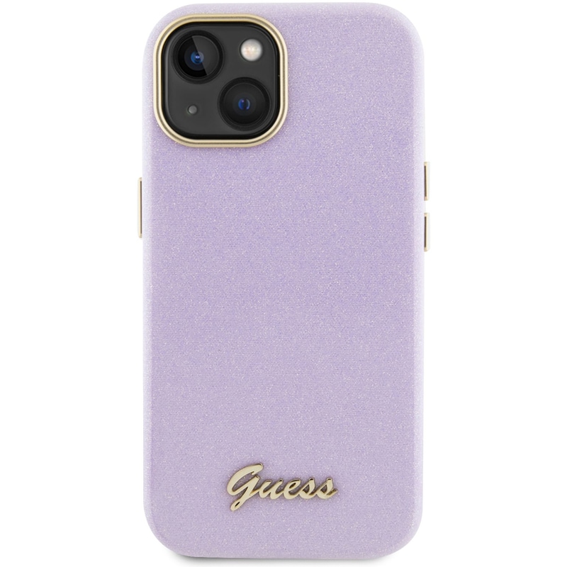 Guess Glitter Full Wrapped Glossy Case With Vintage Script Logo Θήκη Προστασίας Από Σιλικόνη – Iphone 15 (glitter Lilac – Guhcp15spgmcsl)
