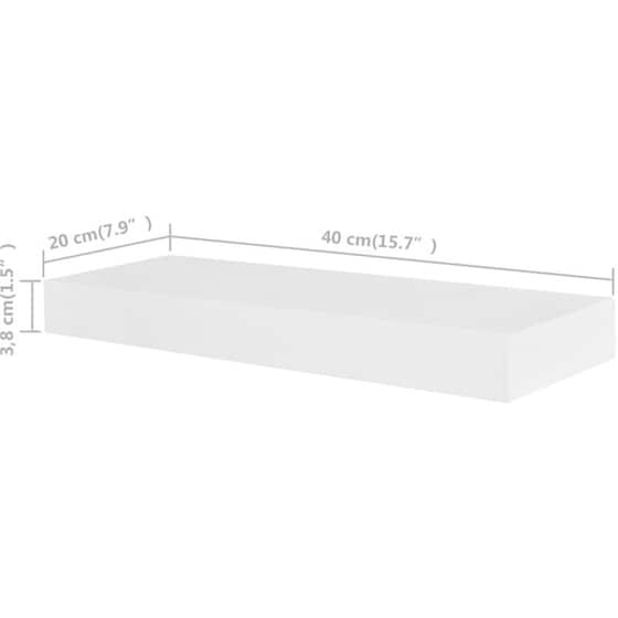 Ράφια Τοίχου VidaXL από MDF 40x20x3.8 cm 4 Τμχ -  Λευκό image 4