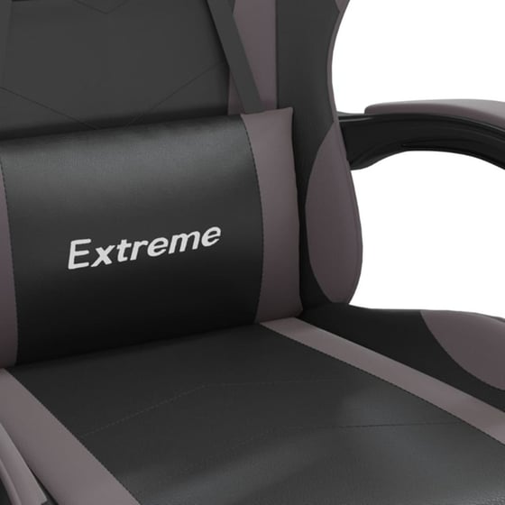 Καρέκλα Gaming VIDAXL 3143882 με Υποπόδιο από Τεχνητό Δέρμα - Γκρι image 5