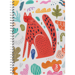 Τετράδιο Σπιράλ Coolbee 3 Θεμάτων Wild Cat 17x25cm