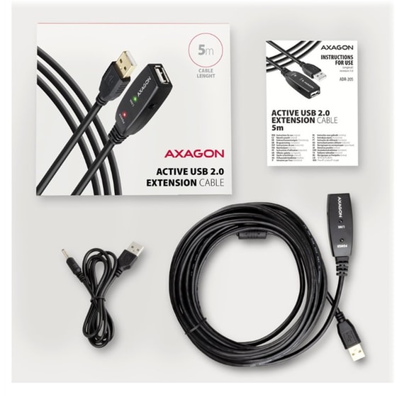 Καλώδιο USB 2.0 AXAGON ADR-205 USB-A Male σε USB-A Female - Μαύρο image 6