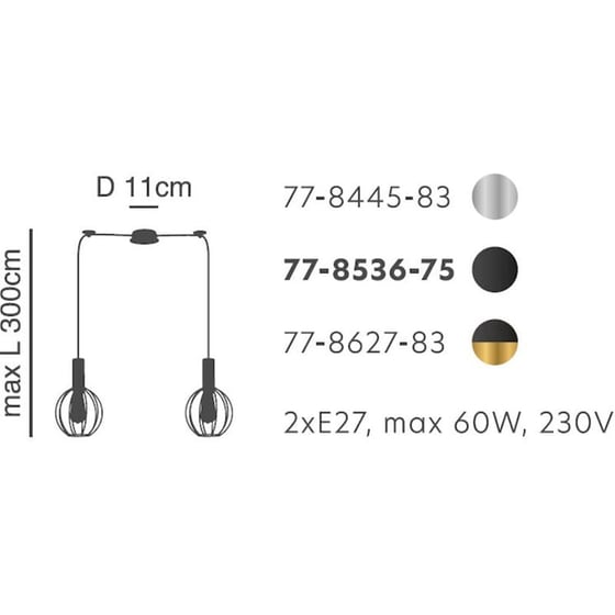 Φωτιστικό Οροφής Δίφωτο Homelighting 77-8627 Μεταλλικό - Μαύρο/Χρυσό image 1
