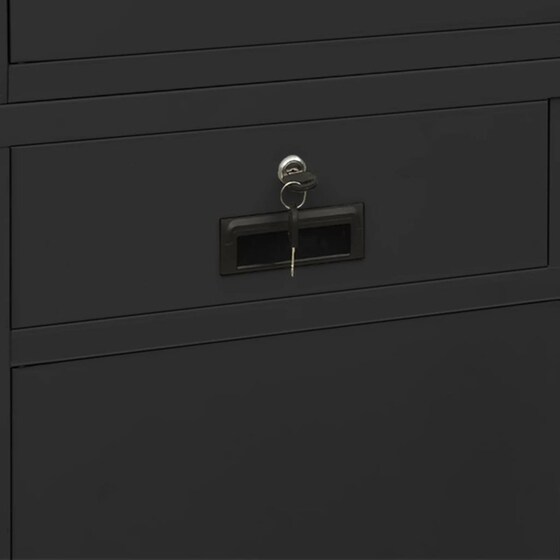 Ντουλάπα Γραφείου VidaXL από Ατσάλι 90x40x180 cm - Ανθρακί image 9
