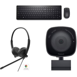 Dell KM3322W Σετ Πληκτρολόγιο & Ποντίκι + Ακουστικά  Dell Wired WH125 + Dell WB3023 Web Camera 2K