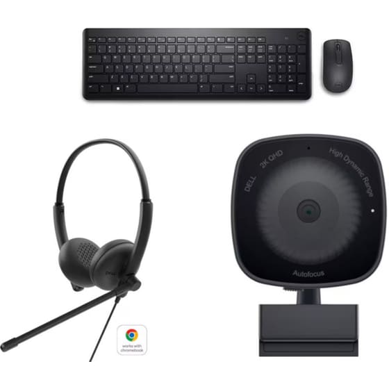 Dell KM3322W Σετ Πληκτρολόγιο & Ποντίκι + Ακουστικά  Dell Wired WH125 + Dell WB3023 Web Camera 2K image 0