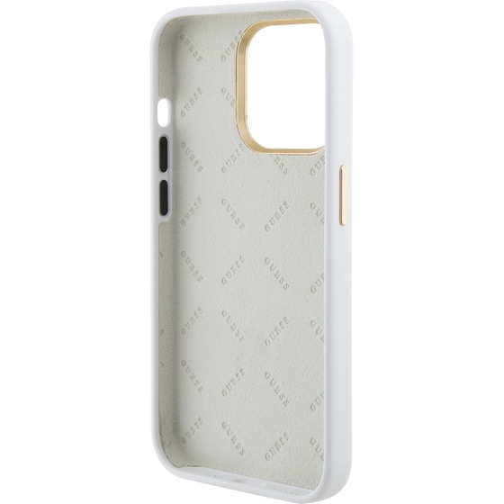 Guess Quot;4g Strass Logo Collection Quot; Case Θήκη Προστασίας Από Σιλικόνη – Iphone 15 Pro (white – Guhcp15lm4dgph) image 4